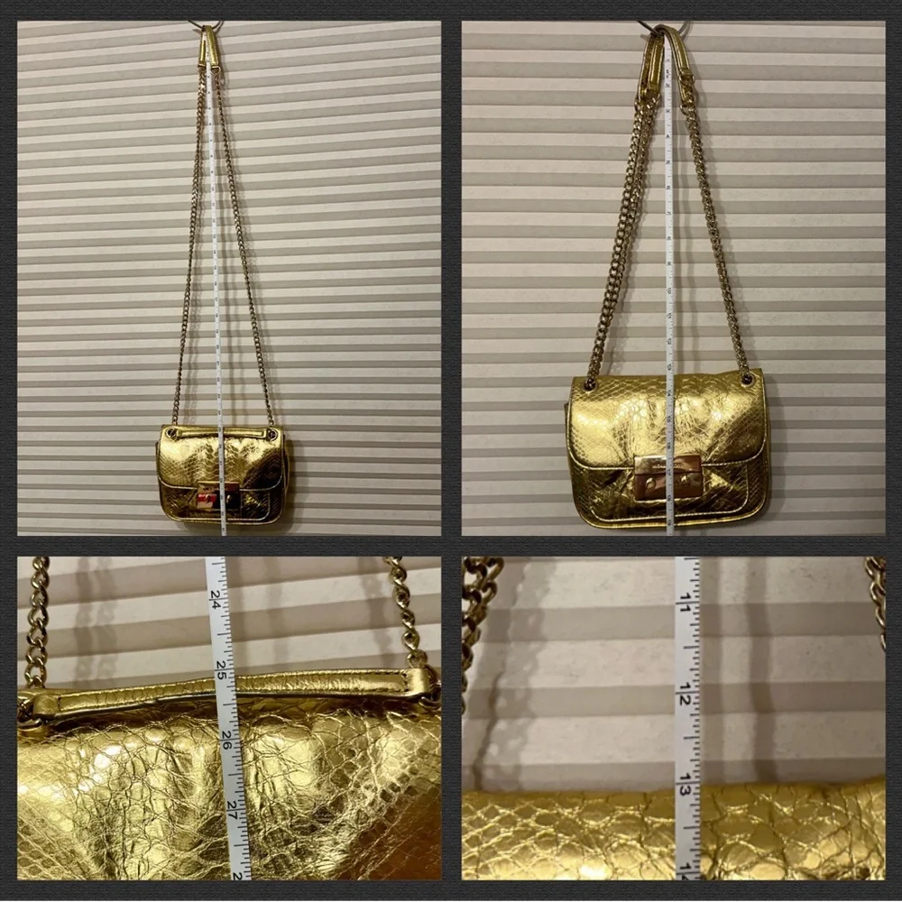 MICHAEL KORS GOLD METALLIC CROSSBODY. EUC RETAILED $358 - Picture 13 of 15